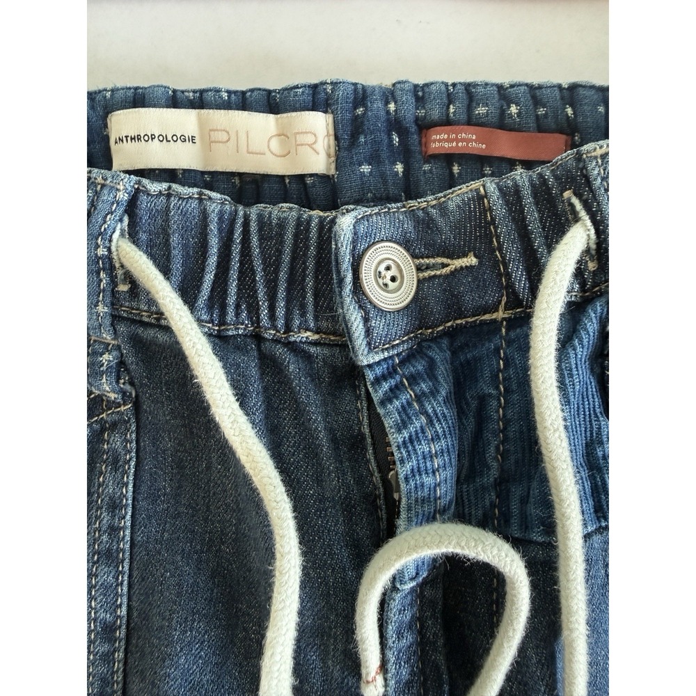 Anthropologie Pilcro The Izzie Relaxed Pull On Barrel Leg patchwork jeans XS - Picture 6 of 8